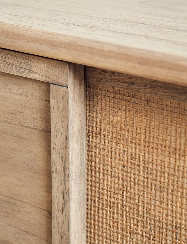 talent design, rattan kapaklı konsol, meşe ahşap büfe, minimalist tasarım konsol, modern depolama mobilyası, çekmeceli konsol tasarımı, İskandinav tarzı mobilya, doğal ahşap konsol, şık oturma odası mobilyası, zarif tasarım konsol, rustik rattan detaylı büfe, doğal malzemeli büfe, el yapımı ahşap konsol, dekoratif depolama çözümü, estetik ve fonksiyonel konsol, modern iç mekan büfe, El oyması kapaklı büfe, servant, servant dolabı