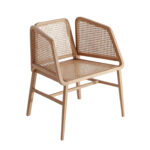 hasır sırtlı sandalye, rattan kolçaklı sandalye, meşe iskeletli sandalye, doğal dokulu sandalye, kolçaklı yemek sandalyesi, bohem stil sandalye, iç mekân için şık sandalye, modern rattan sandalye, el yapımı ahşap sandalye, özel üretim sandalye, özel ölçü kolçaklı sandalye, sipariş mobilya üretimi, ısmarlama sandalye tasarımı, Talent Design sandalye, rustik modern sandalye, sıcak tonlu doğal sandalye, meşe ve rattan uyumlu sandalye, çağdaş çizgili oturma sandalyesi