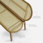 hasır sırtlı bench, rattan sırtlı oturma bankı, modern doğal bench, iç mekân için şık puf, meşe ayaklı rattan bank, otel tipi bench tasarımı, doğal tonlarda oturma mobilyası, organik form bench, salon için uzun oturma alanı, Talent Design bench, özel üretim rattan bank, sipariş mobilya üretimi, ısmarlama oturma mobilyası, özel ölçü bench tasarımı, çağdaş rattan koltuk formu, bohem modern puf, estetik ahşap oturma bankı, iç mekâna uygun doğal bench, rahat oturumlu salon mobilyası
