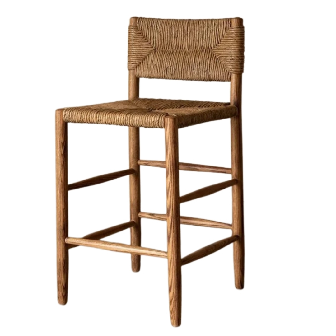talent design, bar sandalyesi, hasır bar sandalyesi, rattan oturumlu sandalye, doğal ip örgü sandalye, masif kestane sandalye, yüksek oturum sandalye, rustik bar sandalyesi, mutfak adası sandalyesi, el yapımı bar sandalyesi, organik tasarım sandalye, bohem bar taburesi, otantik yüksek sandalye