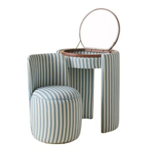 özel üretim makyaj masası, özel ölçü mobilya, sipariş mobilya, ısmarlama makyaj masası, yuvarlak aynalı makyaj masası, çizgili kumaş kaplama mobilya, coastal chic makyaj masası, minimal tasarım mobilya, modern makyaj masası, el işçiliği makyaj mobilyası, retro makyaj masası, lüks makyaj köşesi, Soho Home makyaj masası, Soho House interior, Urban Outfitters home tarzı makyaj masası, Anthropologie home mobilya, Zara Home makyaj masası, Zara Home mobilya
