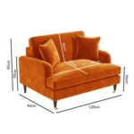 talent design, turuncu kadife love seat koltuk, İngiliz tarzı tekli koltuk, torna ayaklı rahat koltuk, klasik modern karışımı koltuk modeli, geniş oturumlu tek kişilik koltuk, şık ve çarpıcı salon koltuğu, kadife döşemeli lüks koltuk, oturma odası için vintage koltuk, tekerlekli klasik koltuk ayakları, koyu renk duvar uyumlu koltuk tasarımı, iç mekan için konforlu koltuk önerisi, retro görünümlü tekli koltuk