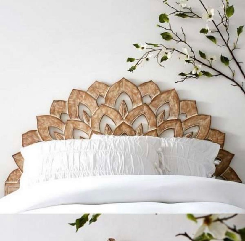 talent design, lotus yatak başı, ahşap oyma başlık, dekoratif yatak başı, boho tarz yatak başı, mistik mobilya, özel üretim mobilya, özel ölçü mobilya, sipariş mobilya, ısmarlama mobilya, handcrafted headboard, lotus wood carving headboard