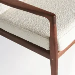 Narel Koltuk, modern koltuk tasarımı, ceviz ahşap koltuk, özel üretim koltuk, lüks berjer, minimalist koltuk, deri detaylı koltuk, sustainable furniture, custom made armchair, contemporary furniture Istanbul, coastal home mobilya, Urla Bodrum Çeşme yazlık ev mobilyası