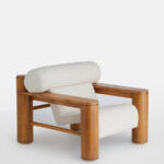 Nerla Koltuk, modern koltuk tasarımı, masif ahşap koltuk, özel üretim koltuk, heykelsi mobilya, minimalist tasarım koltuk, silindirik formlu koltuk, doğal ahşap mobilya, sustainable furniture, custom made armchair, contemporary furniture Istanbul, coastal home mobilya, Urla Bodrum Çeşme yazlık ev mobilyası