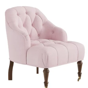 Velora Koltuk, pastel mavi koltuk, pembe kapitoneli koltuk, modern klasik koltuk, özel üretim koltuk, romantik oturma koltuğu, lüks koltuk tasarımı, sustainable furniture, custom made armchair, contemporary furniture Istanbul, coastal home mobilya, Urla Bodrum Çeşme yazlık ev mobilyası
