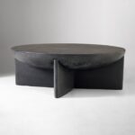 beton görünümlü sehpa, yuvarlak modern sehpa, minimal coffee table, heykelsi form sehpa, zamansız tasarım sehpa, Maison Française dekorasyon, coastal ev mobilyası, iç dış mekân sehpa, Talent Design özel üretim, sürdürülebilir tasarım mobilya