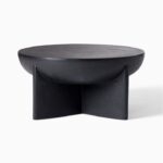beton görünümlü sehpa, yuvarlak modern sehpa, minimal coffee table, heykelsi form sehpa, zamansız tasarım sehpa, Maison Française dekorasyon, coastal ev mobilyası, iç dış mekân sehpa, Talent Design özel üretim, sürdürülebilir tasarım mobilya
