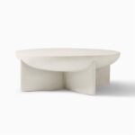 beton görünümlü sehpa, yuvarlak modern sehpa, minimal coffee table, heykelsi form sehpa, zamansız tasarım sehpa, Maison Française dekorasyon, coastal ev mobilyası, iç dış mekân sehpa, Talent Design özel üretim, sürdürülebilir tasarım mobilya