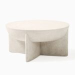 beton görünümlü sehpa, yuvarlak modern sehpa, minimal coffee table, heykelsi form sehpa, zamansız tasarım sehpa, Maison Française dekorasyon, coastal ev mobilyası, iç dış mekân sehpa, Talent Design özel üretim, sürdürülebilir tasarım mobilya