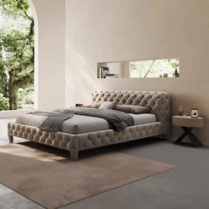 bartona karyola, chesterfield yatak, kapitone baza, klasik modern karyola, özel üretim yatak odası, ısmarlama mobilya, şık döşemeli karyola, luxury bed frame, handmade upholstered bed, talent design karyola