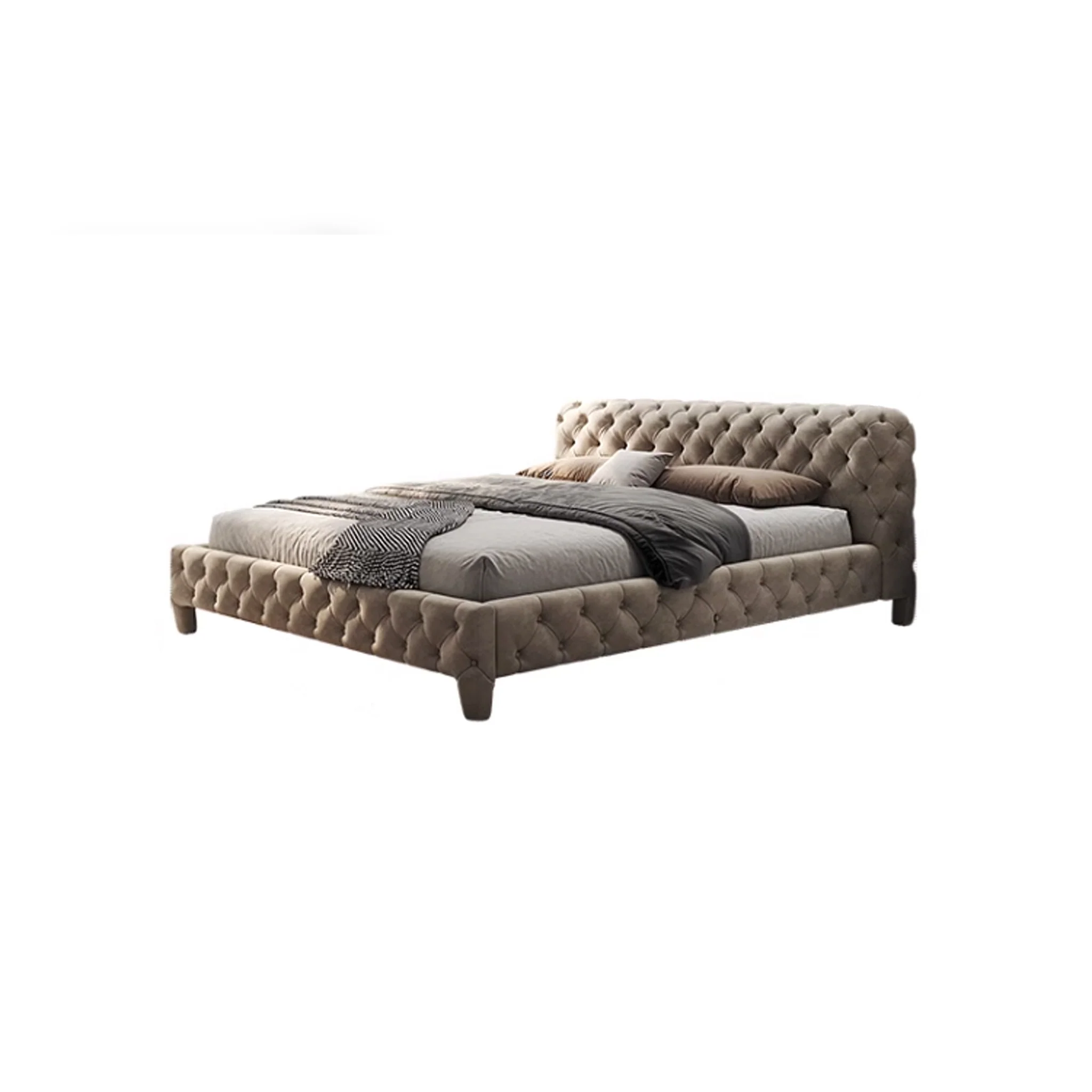 bartona karyola, chesterfield yatak, kapitone baza, klasik modern karyola, özel üretim yatak odası, ısmarlama mobilya, şık döşemeli karyola, luxury bed frame, handmade upholstered bed, talent design karyola