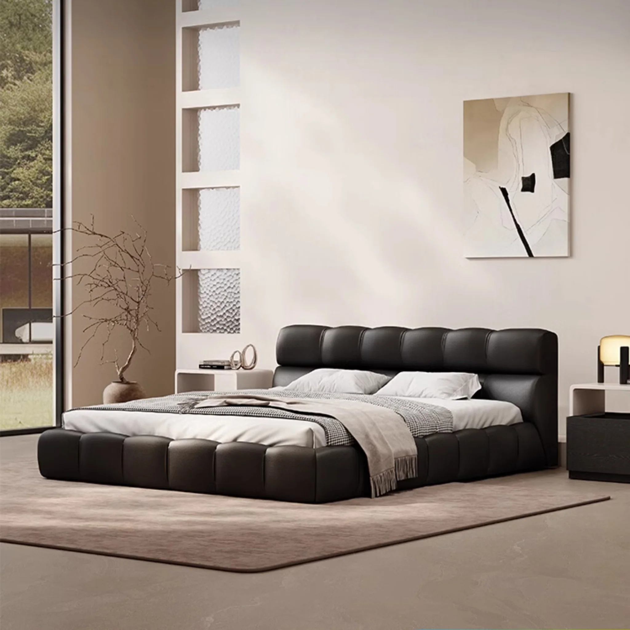 barella karyola, kazayağı desenli yatak, modern döşemeli baza, özel üretim karyola, statement bed, ısmarlama yatak odası mobilya, bold textile bed, luxury upholstered bed, talent design karyola
