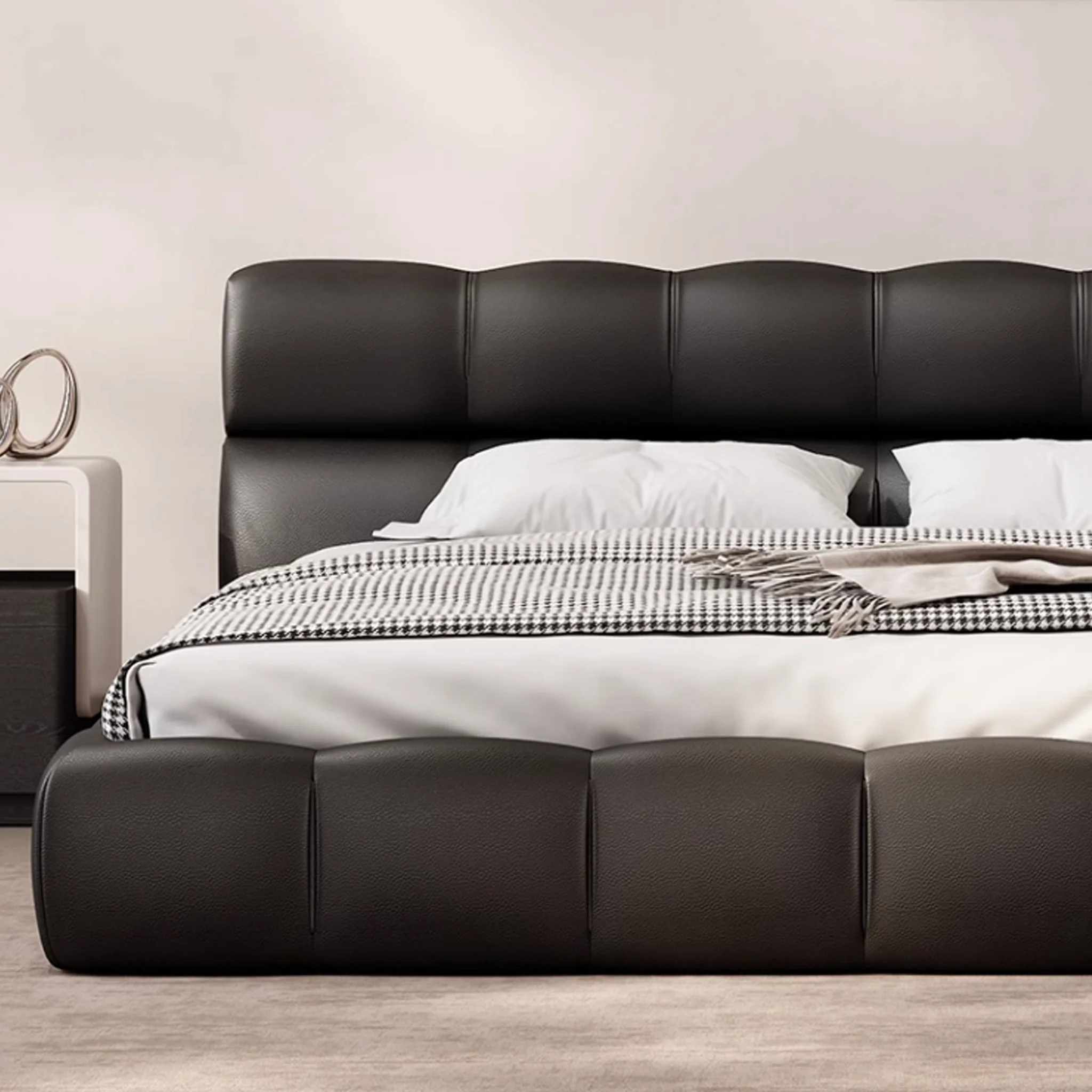 barella karyola, kazayağı desenli yatak, modern döşemeli baza, özel üretim karyola, statement bed, ısmarlama yatak odası mobilya, bold textile bed, luxury upholstered bed, talent design karyola