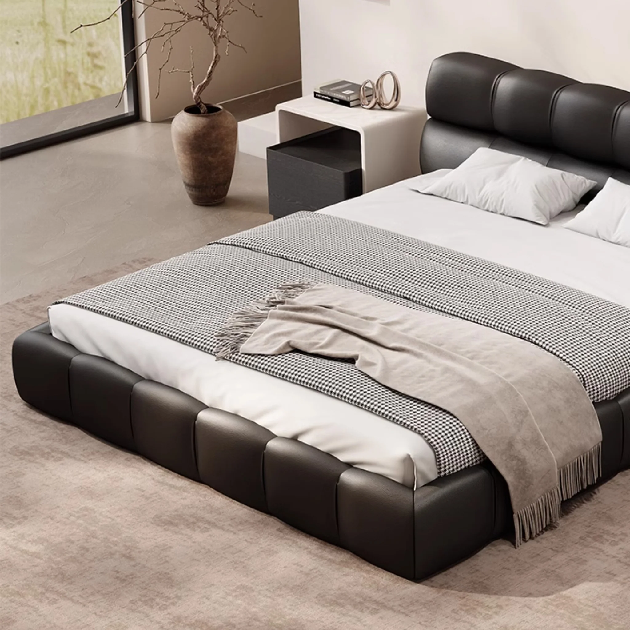 barella karyola, kazayağı desenli yatak, modern döşemeli baza, özel üretim karyola, statement bed, ısmarlama yatak odası mobilya, bold textile bed, luxury upholstered bed, talent design karyola