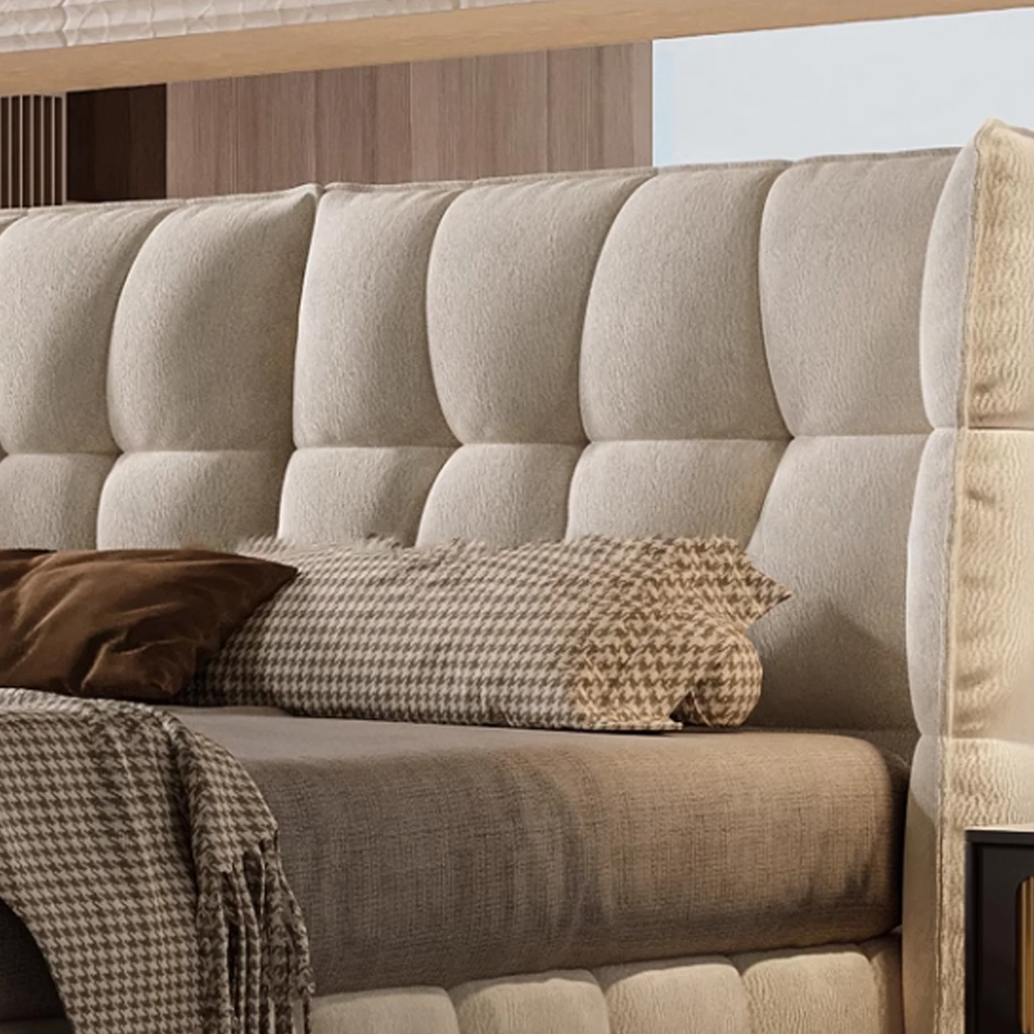 belnora karyola, modern kapitone yatak, kanat başlıklı karyola, özel üretim baza, sipariş yatak, ısmarlama mobilya, modern döşemeli yatak, soft headboard bed, luxury upholstered bed, talent design karyola