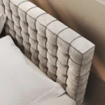 benzora karyola, kare kapitone yatak, modern döşemeli baza, özel üretim platform bed, ısmarlama mobilya, minimal lüks yatak, soft velvet bed frame, contemporary upholstered bed, talent design karyola