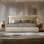 berlize karyola, deri başlıklı modern yatak, özel üretim baza, minimal karyola, ısmarlama mobilya, sipariş yatak odası tasarımı, low platform bed, luxury contemporary bed, talent design karyola
