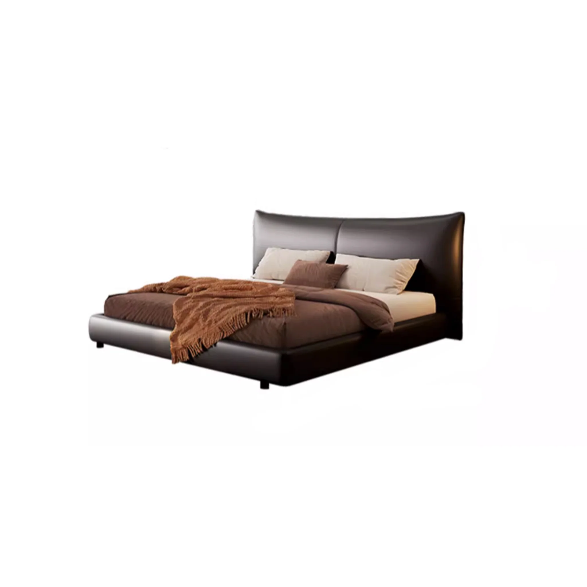 bernova karyola, deri başlıklı yatak, modern baza karyola, özel üretim yatak odası, ısmarlama mobilya, sipariş karyola, deri kaplama baza, contemporary bed, minimal luxury bed, talent design karyola