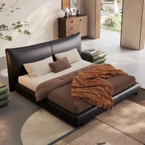 bernova karyola, deri başlıklı yatak, modern baza karyola, özel üretim yatak odası, ısmarlama mobilya, sipariş karyola, deri kaplama baza, contemporary bed, minimal luxury bed, talent design karyola