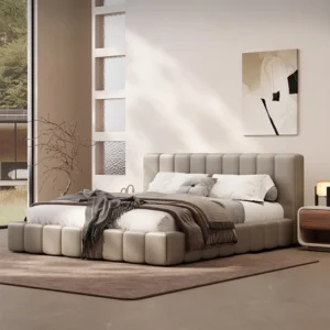 bolvia karyola, kapitone baza yatak, alçak platform bed, modern döşemeli karyola, özel üretim yatak, sipariş yatak odası mobilyası, ısmarlama karyola, boucle bed frame, contemporary soft bed, luxury upholstered bed