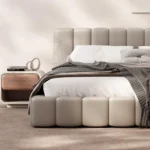bolvia karyola, kapitone baza yatak, alçak platform bed, modern döşemeli karyola, özel üretim yatak, sipariş yatak odası mobilyası, ısmarlama karyola, boucle bed frame, contemporary soft bed, luxury upholstered bed