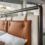 bravera karyola, deri başlıklı yatak, modern metal çerçeve karyola, keten döşemeli yatak, endüstriyel tarz mobilya, özel üretim mobilya, ısmarlama mobilya, handcrafted furniture, talent design furniture