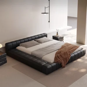 bredon karyola, alçak platform yatak, deri kapitone baza, modern minimal karyola, özel üretim yatak odası, sipariş mobilya, ısmarlama baza yatak, zen stil yatak, contemporary leather bed, talent design karyola