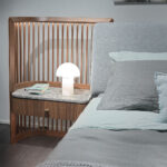 bronova karyola, modern ahşap yatak, panel detaylı başlık, özel üretim karyola, ısmarlama yatak, ceviz karyola, modern mimari mobilya, natural wooden bed, handcrafted furniture, talent design karyola