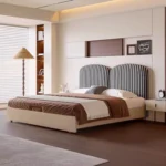 duvella karyola, çizgili başlıklı yatak, kemerli yatak başlığı, modern karyola, özel üretim yatak, özel ölçü mobilya, sipariş mobilya, ısmarlama yatak, otel tarzı karyola, contemporary bed, upholstered headboard