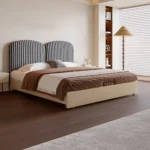 duvella karyola, çizgili başlıklı yatak, kemerli yatak başlığı, modern karyola, özel üretim yatak, özel ölçü mobilya, sipariş mobilya, ısmarlama yatak, otel tarzı karyola, contemporary bed, upholstered headboard