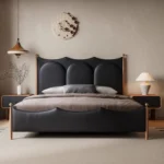 talent design, fioren karyola, deri başlıklı karyola, özel üretim yatak, kavisli başlık karyola, modern yatak odası, sipariş mobilya, ısmarlama mobilya, özel ölçü karyola, luxury bed, contemporary bed, pirinç detaylı yatak