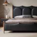 talent design, fioren karyola, deri başlıklı karyola, özel üretim yatak, kavisli başlık karyola, modern yatak odası, sipariş mobilya, ısmarlama mobilya, özel ölçü karyola, luxury bed, contemporary bed, pirinç detaylı yatak