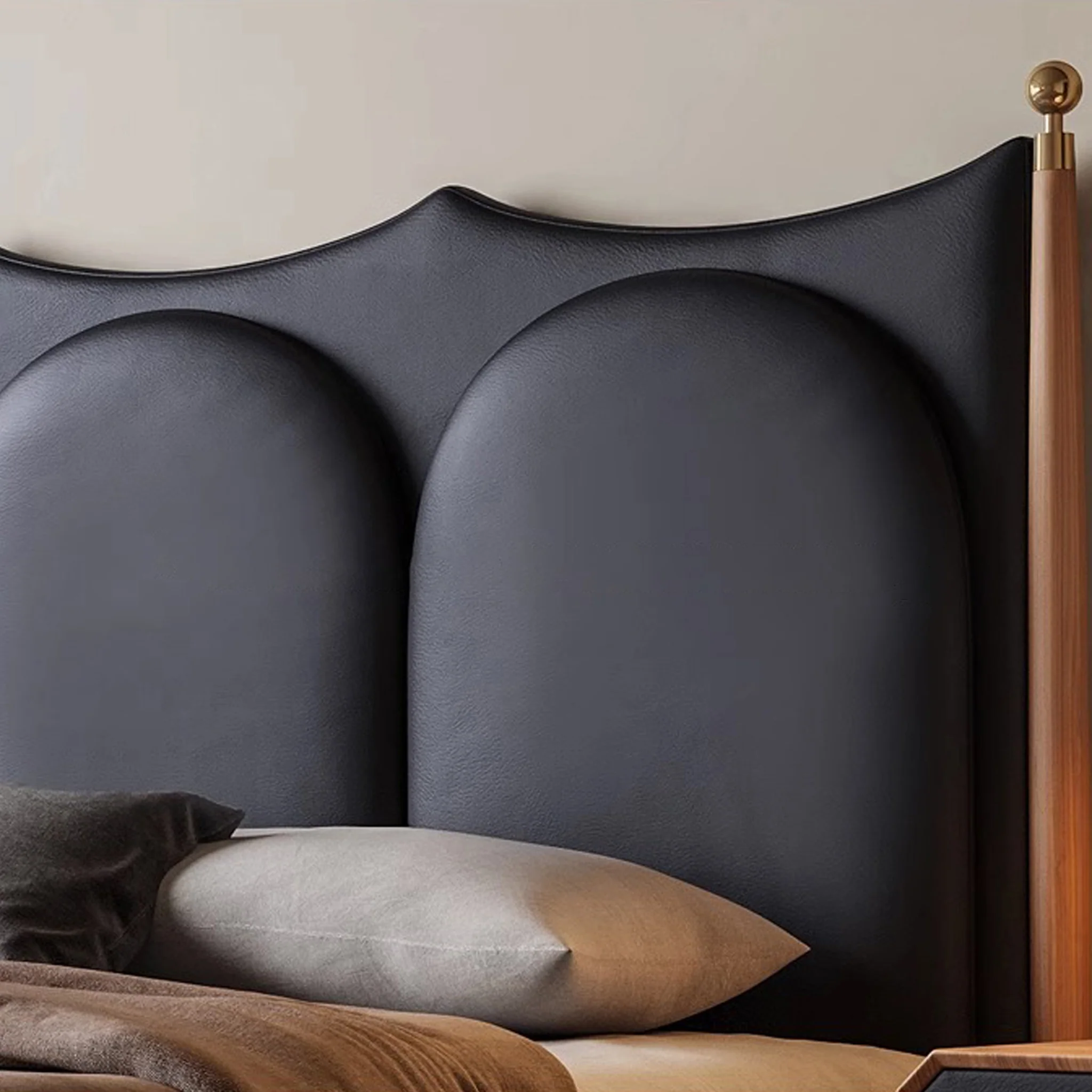 talent design, fioren karyola, deri başlıklı karyola, özel üretim yatak, kavisli başlık karyola, modern yatak odası, sipariş mobilya, ısmarlama mobilya, özel ölçü karyola, luxury bed, contemporary bed, pirinç detaylı yatak