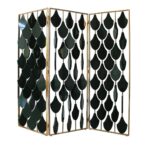 lumera paravan, dekoratif metal paravan, siyah yaprak paravan, altın çerçeveli oda bölücü, modern paravan tasarımı, özel üretim paravan, sipariş mobilya, ısmarlama dekorasyon ürünü, luxury room divider, artistic screen, handcrafted partition