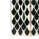 lumera paravan, dekoratif metal paravan, siyah yaprak paravan, altın çerçeveli oda bölücü, modern paravan tasarımı, özel üretim paravan, sipariş mobilya, ısmarlama dekorasyon ürünü, luxury room divider, artistic screen, handcrafted partition