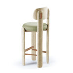 lunaro bar sandalyesi, modern bar sandalyesi, yuvarlak hatlı sandalye, özel üretim bar taburesi, ısmarlama mobilya, boucle bar chair, masif ahşap bar sandalyesi, talent design sandalye