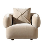 lunaro koltuk, modern berjer koltuk, yuvarlak hatlı koltuk, özel üretim mobilya, ısmarlama koltuk, boucle kaplı koltuk, retro modern koltuk, konforlu tekli koltuk, salon koltuk tasarımı, talent design koltuk