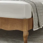 mirabelle karyola, keten döşemeli yatak, ahşap karyola, country tarz mobilya, rustik yatak odası, özel üretim karyola, ısmarlama mobilya, french country bed, modern klasik yatak, talent design karyola