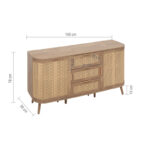 talent design, noalen büfe, hasır detaylı büfe, rattan büfe, kavisli kenarlı büfe, masif meşe büfe, modern büfe, coastal tarz mobilya, bohem büfe, doğal ahşap büfe, özel üretim mobilya, özel ölçü mobilya, sipariş mobilya, ısmarlama mobilya, handcrafted sideboard