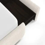 talent design, tenera karyola, modern karyola, çekmeceli karyola, krem kumaş karyola, depolamalı yatak, özel üretim mobilya, sipariş mobilya, özel ölçü mobilya, ısmarlama mobilya, handcrafted bed, custom made storage bed