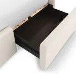 talent design, tenera karyola, modern karyola, çekmeceli karyola, krem kumaş karyola, depolamalı yatak, özel üretim mobilya, sipariş mobilya, özel ölçü mobilya, ısmarlama mobilya, handcrafted bed, custom made storage bed