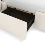talent design, tenera karyola, modern karyola, çekmeceli karyola, krem kumaş karyola, depolamalı yatak, özel üretim mobilya, sipariş mobilya, özel ölçü mobilya, ısmarlama mobilya, handcrafted bed, custom made storage bed