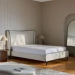 valenza karyola, modern keten yatak, biyeli başlık, özel üretim karyola, ısmarlama yatak, minimalist yatak, modern lüks mobilya, handcrafted bed, italian style bed, talent design karyola