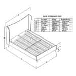 valenza karyola, modern keten yatak, biyeli başlık, özel üretim karyola, ısmarlama yatak, minimalist yatak, modern lüks mobilya, handcrafted bed, italian style bed, talent design karyola