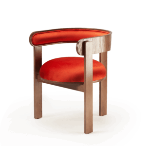 talent design, vara sandalye, modern ahşap sandalye, kavisli sırtlı sandalye, yuvarlak oturumlu sandalye, turuncu döşemeli sandalye, hardal kumaş sandalye, beyaz kumaş sandalye, yeşil kumaş sandalye, yemek masası sandalyesi, özel ölçü mobilya, sipariş mobilya, ısmarlama mobilya, özel üretim mobilya, handcrafted chair, custom made chair