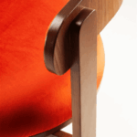 talent design, vara sandalye, modern ahşap sandalye, kavisli sırtlı sandalye, yuvarlak oturumlu sandalye, turuncu döşemeli sandalye, hardal kumaş sandalye, beyaz kumaş sandalye, yeşil kumaş sandalye, yemek masası sandalyesi, özel ölçü mobilya, sipariş mobilya, ısmarlama mobilya, özel üretim mobilya, handcrafted chair, custom made chair