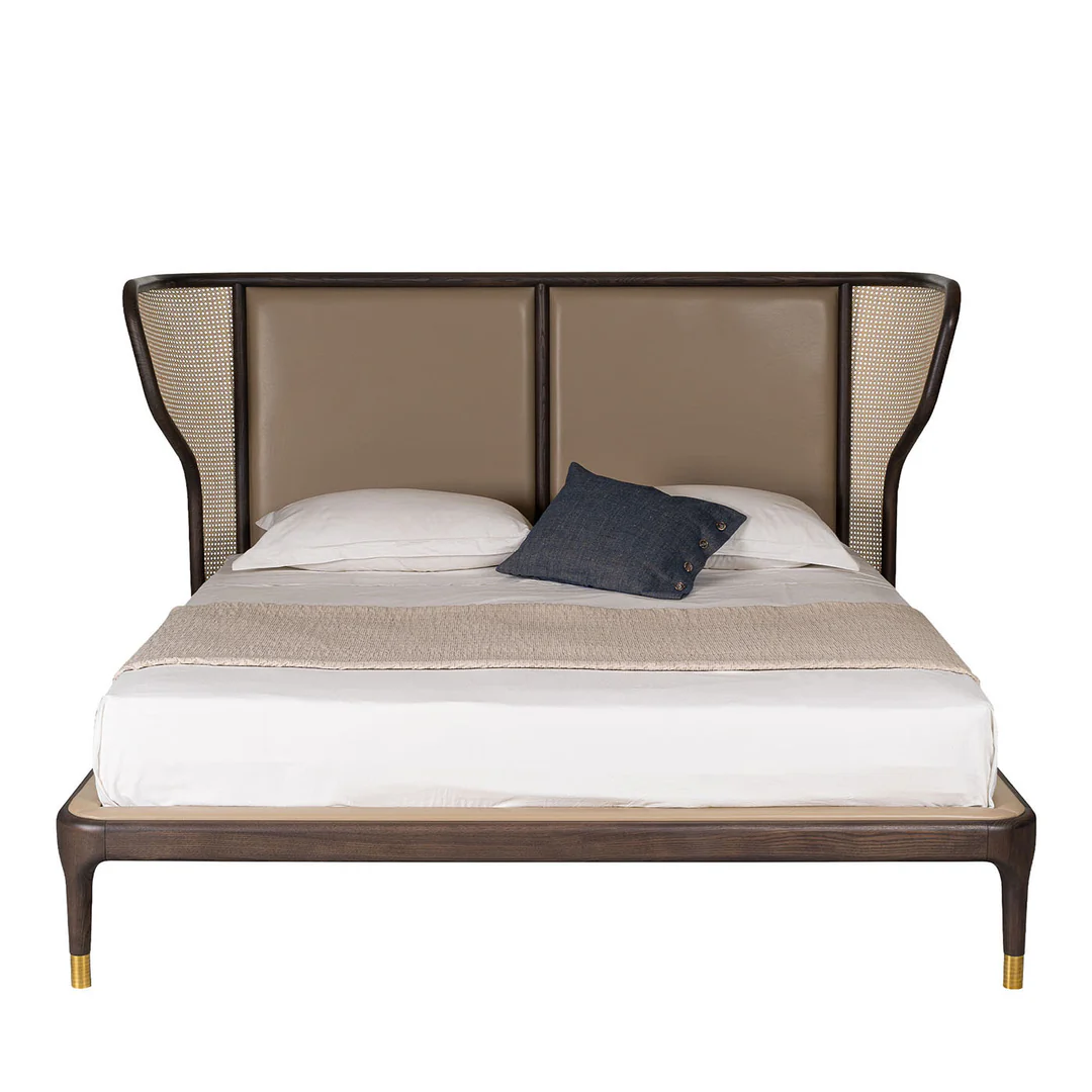 varello karyola, hasır başlıklı yatak, modern ahşap karyola, rattan detaylı yatak, özel üretim karyola, özel ölçü mobilya, sipariş mobilya, ısmarlama mobilya, doğal ahşap yatak, scandinavian bed, coastal furniture, handcrafted bed