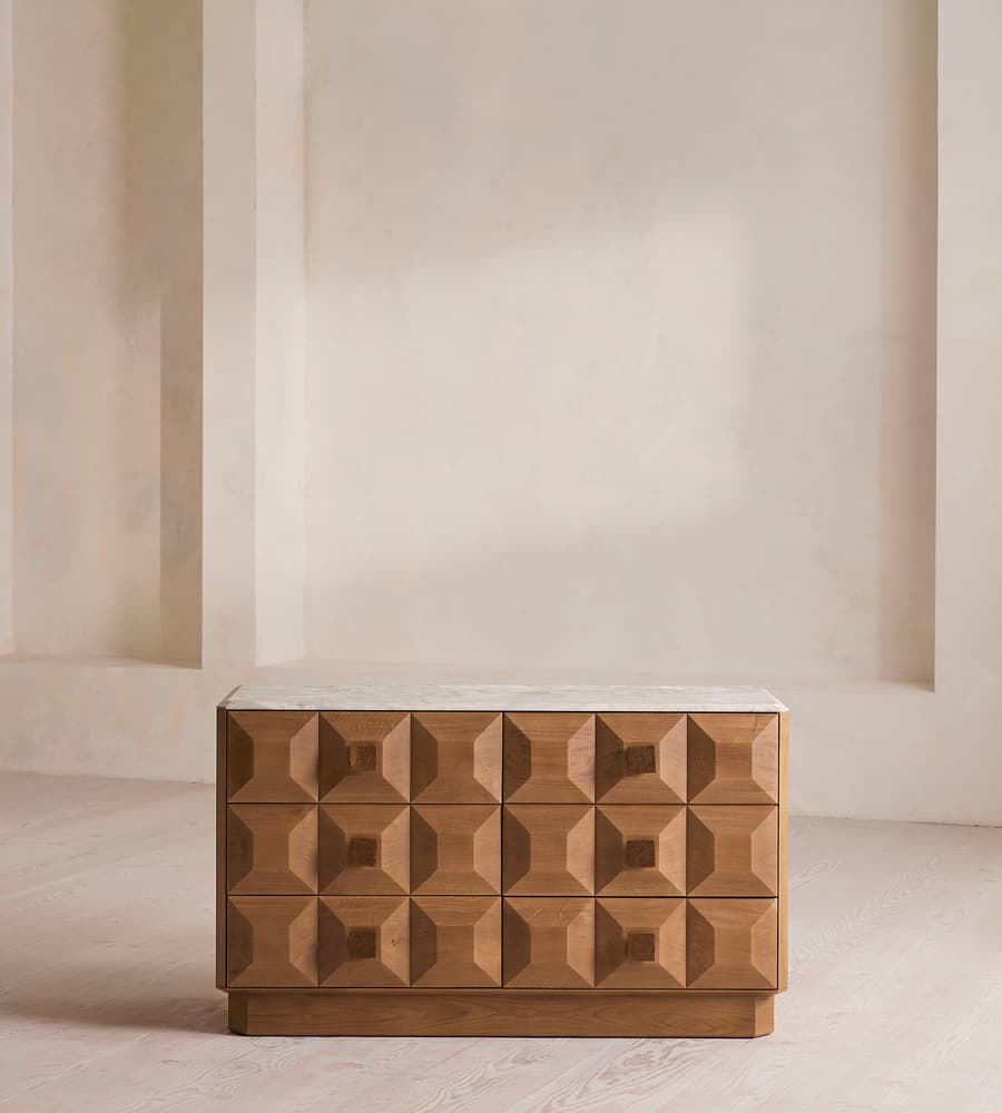 geometrik şifonyer, ahşap şifonyer, modern şifonyer, 3D yüzeyli mobilya, masif ahşap şifonyer, özel ölçü, özel üretim, ısmarlama mobilya, sipariş mobilya, talent design şifonyer