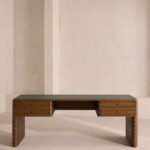 çalışma masası, ahşap çalışma masası, ribbed masa, modern ofis masası, deri üst masa, özel ölçü, ısmarlama mobilya, sipariş mobilya, özel üretim, talent design masa